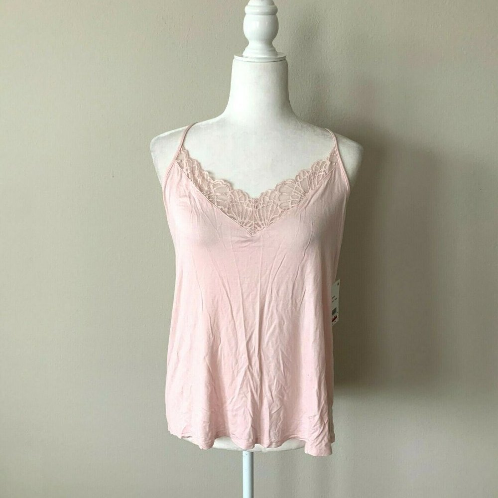 NWT! Josie Natori Light Pink Lace Trimmed Camisole